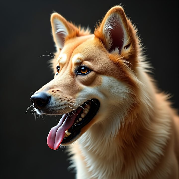 An expressive portrait of a dog